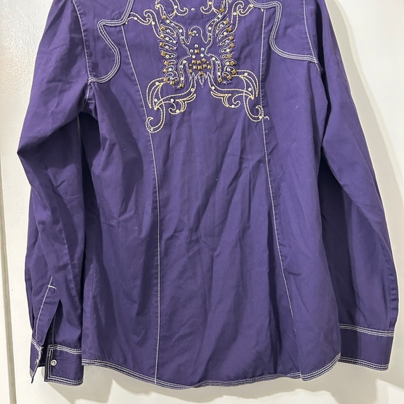 Wrangler ladies cowgirl shirt amazing design front and back - Picture 2 of 3